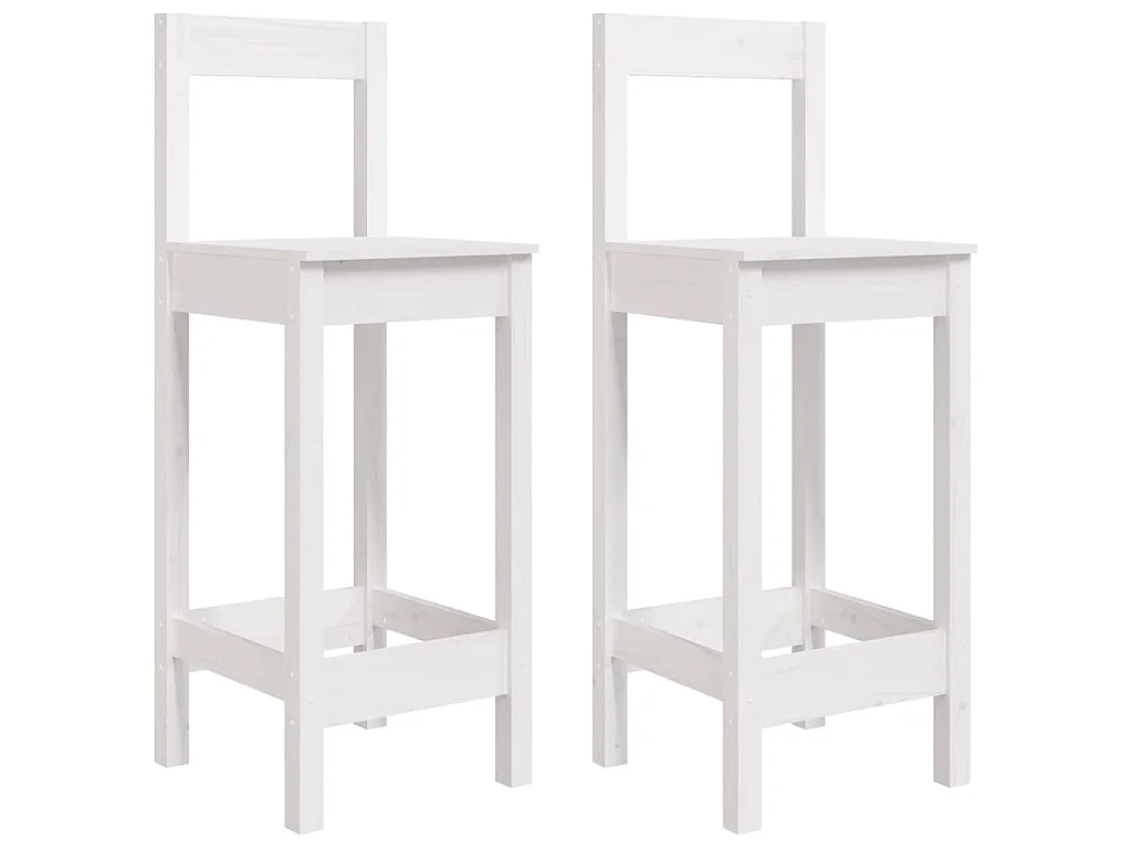 Barstoelen 2 st 40x41,5x112 cm massief grenenhout wit
