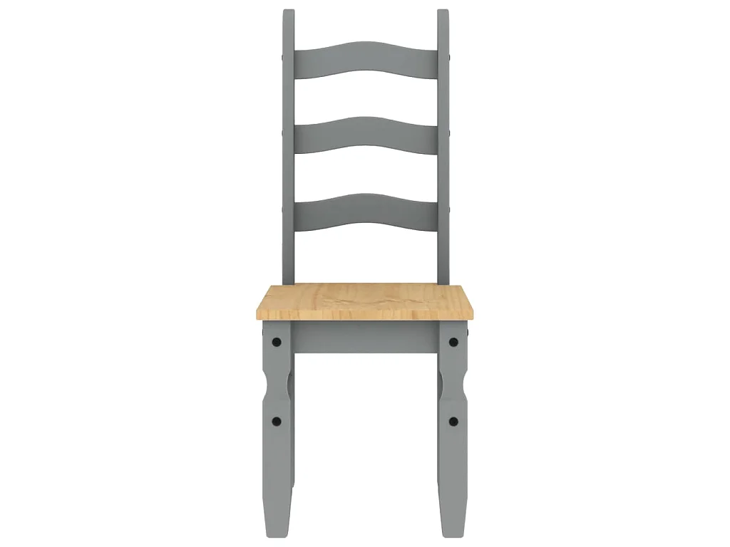 Chaises à manger lot de 2 Corona gris bois massif de pin