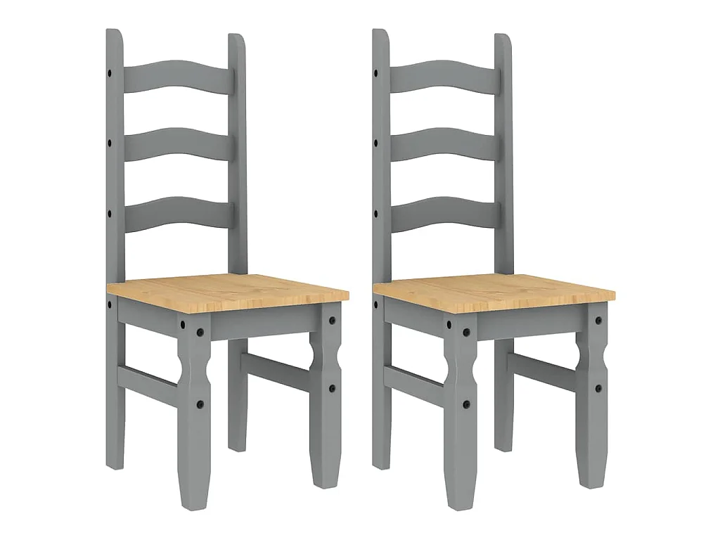 Eetkamerstoelen 2 st Corona 42x47x107 cm grenenhout grijs