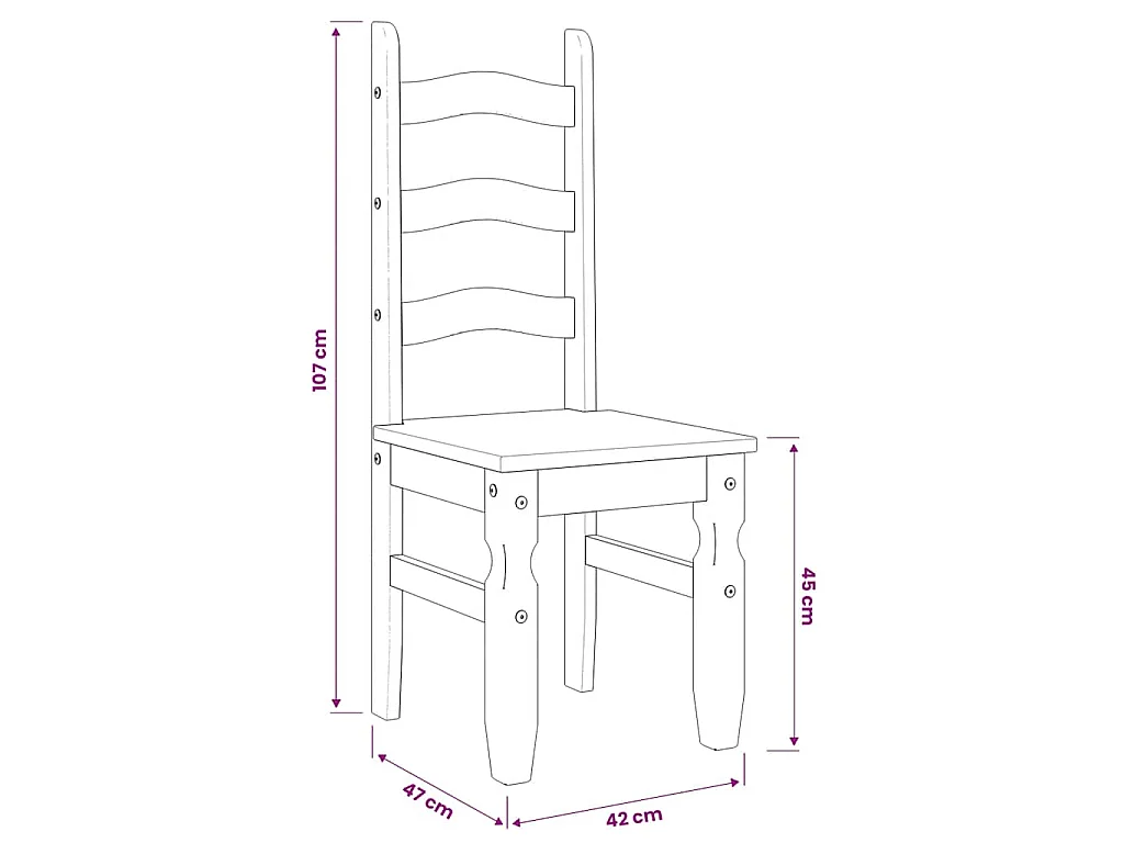 Eetkamerstoelen 2 st Corona 42x47x107 cm grenenhout grijs