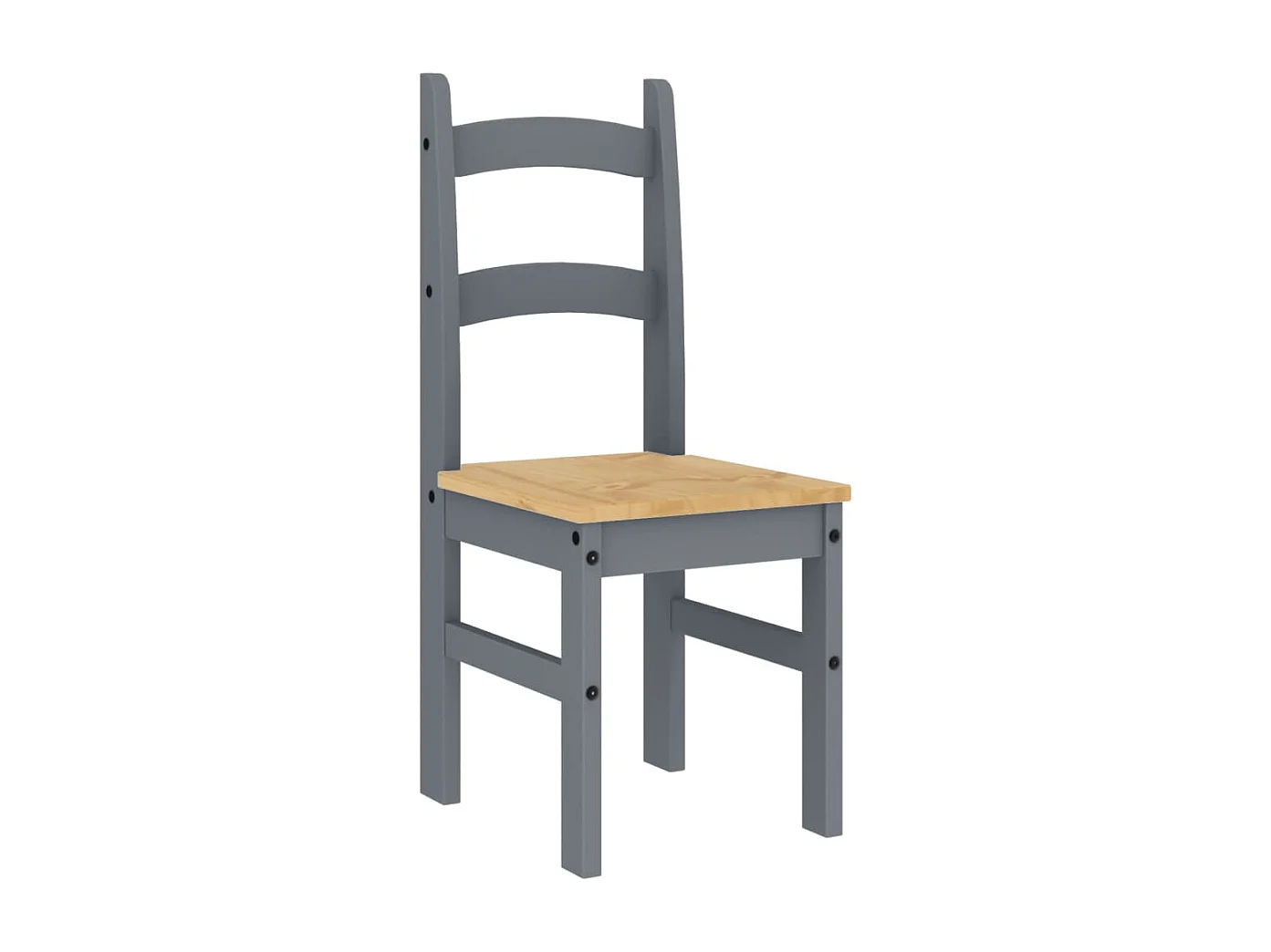 Sedie da Pranzo 2 pz Grigie 40x46x99 cm Legno Massello di Pino