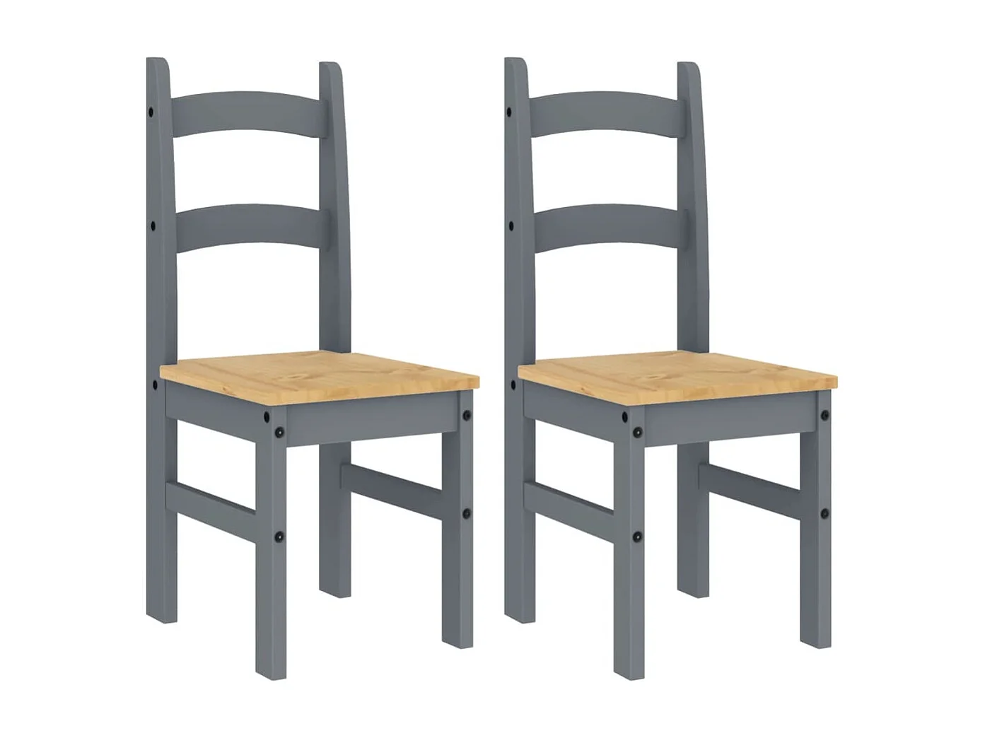 Eetkamerstoelen 2 st 40x46x99 cm massief grenenhout grijs