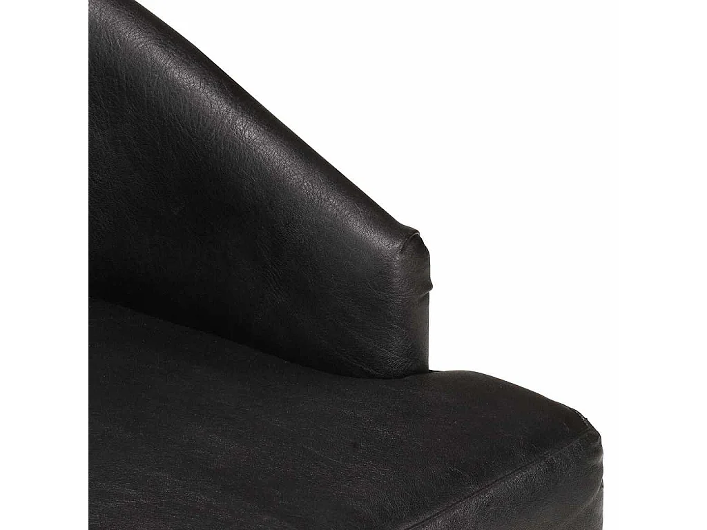 Chaises à manger lot de 6 noir cuir de chèvre véritable