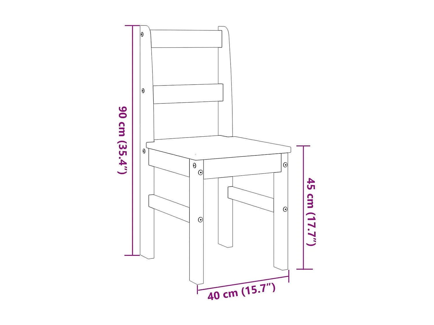 Eetkamerstoelen 2 st Panama 40x46x90 cm grenenhout grijs