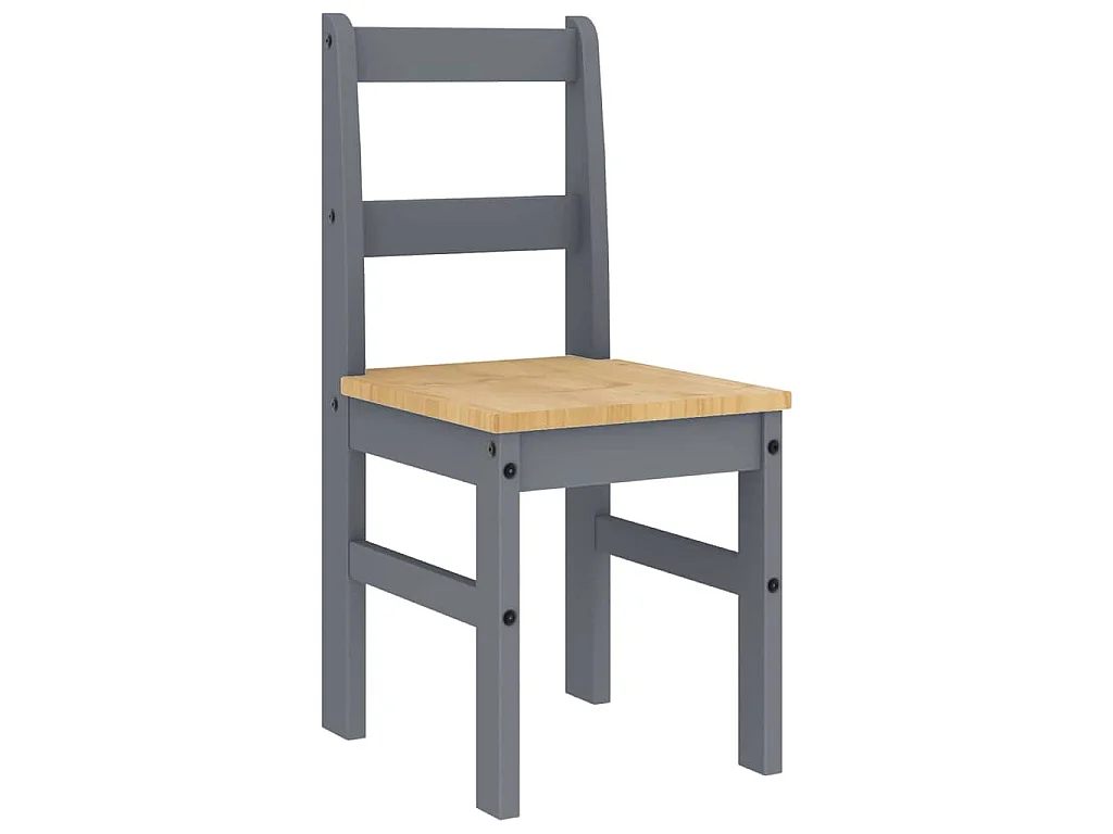 Sillas de comedor PANAMA 2 uds madera pino gris 40x46x90 cm