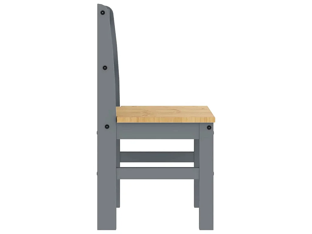 Sillas de comedor PANAMA 2 uds madera pino gris 40x46x90 cm