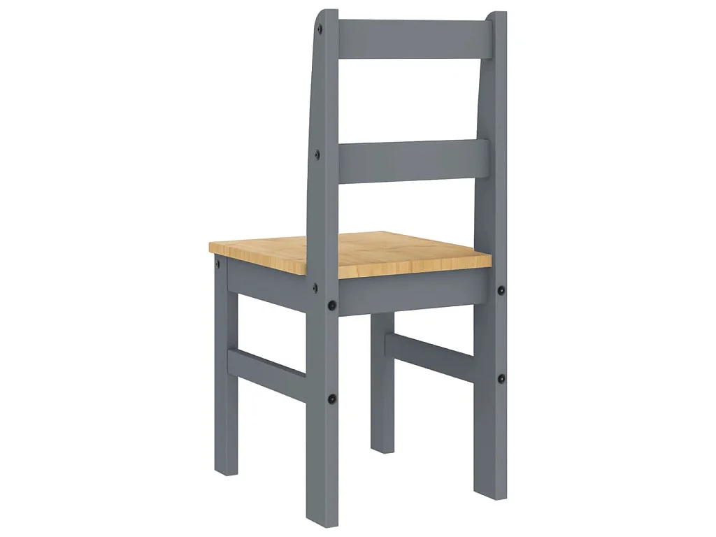 Sillas de comedor PANAMA 2 uds madera pino gris 40x46x90 cm