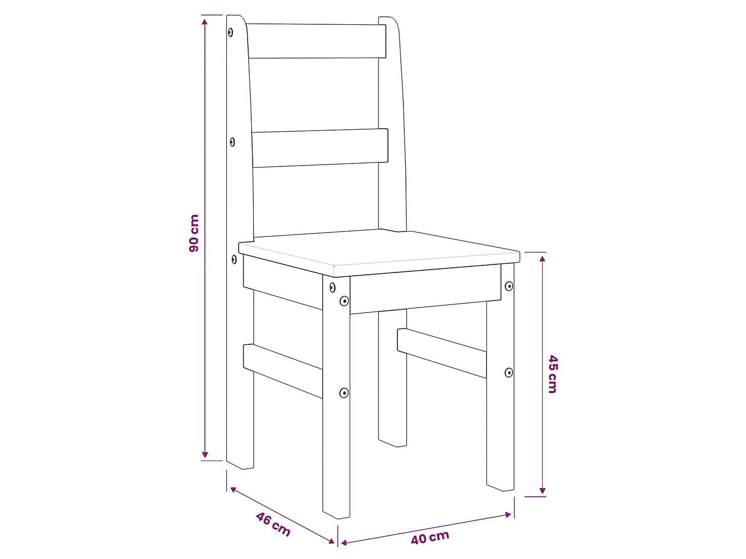 Essstühle 2 Stk. PANAMA Grau 40x46x90 cm Massivholz Kiefer