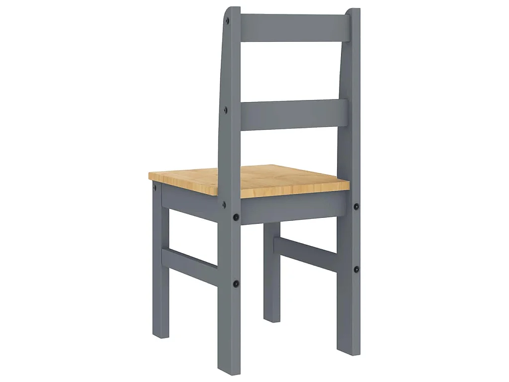 Essstühle 2 Stk. PANAMA Grau 40x46x90 cm Massivholz Kiefer