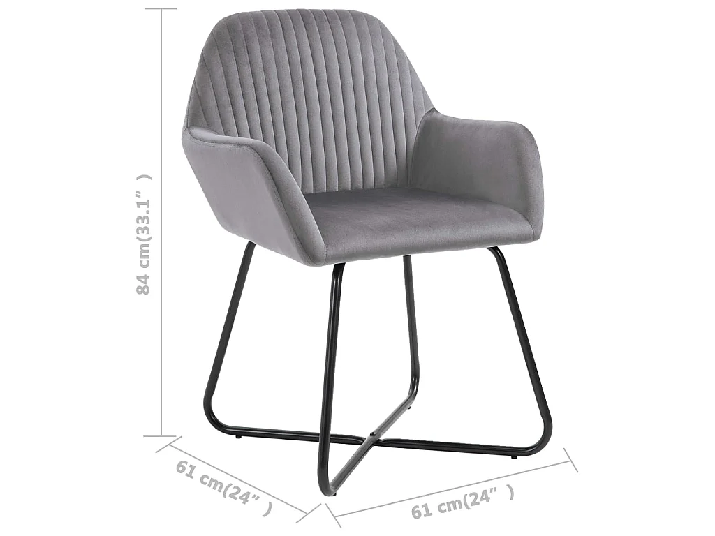 Chaises à manger lot de 6 gris velours