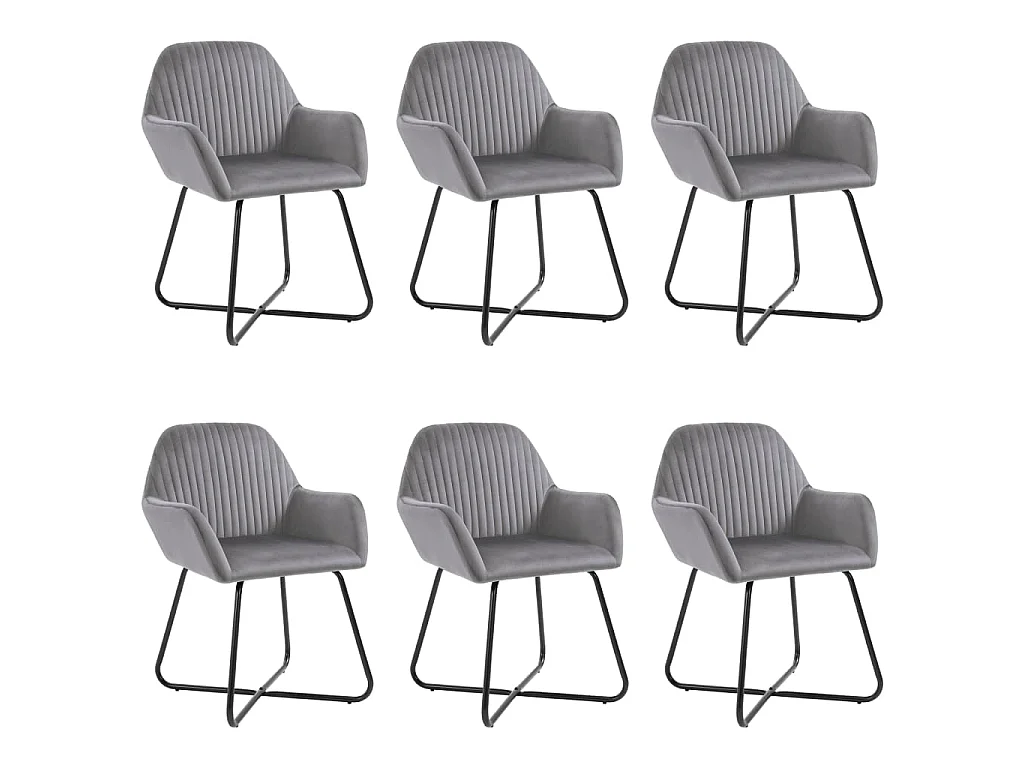 Chaises à manger lot de 6 gris velours