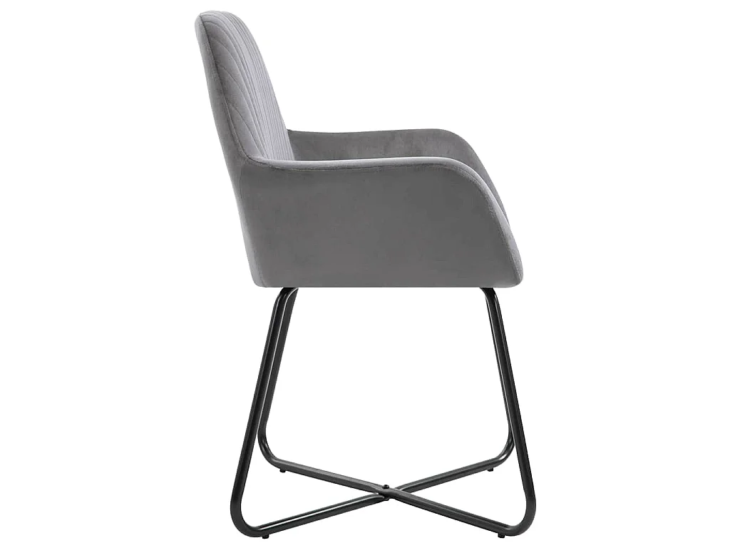 Sillas de comedor 6 unidades terciopelo gris