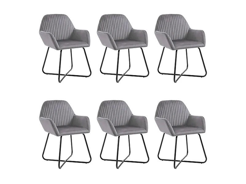 Chaises à manger lot de 6 gris velours