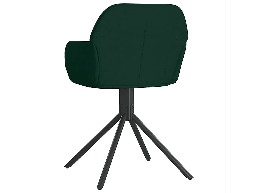 Chaises pivotantes à manger lot de 2 Vert foncé Velours
