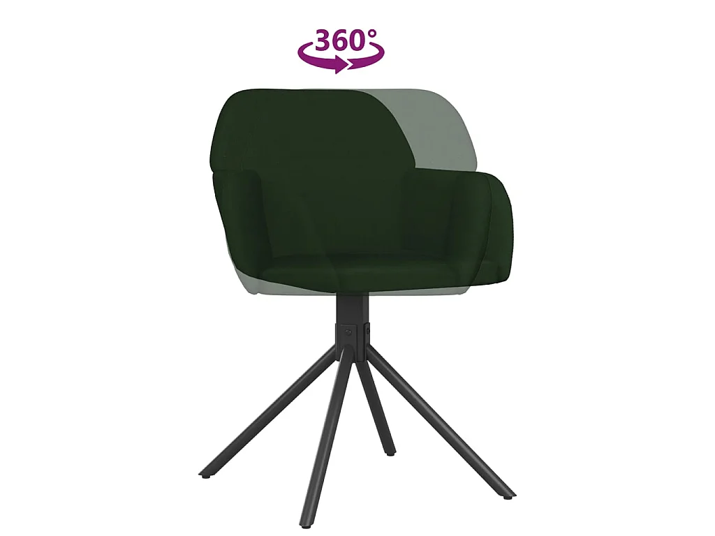 Sedie da Pranzo Girevoli 2 pz Verde Scuro in Velluto