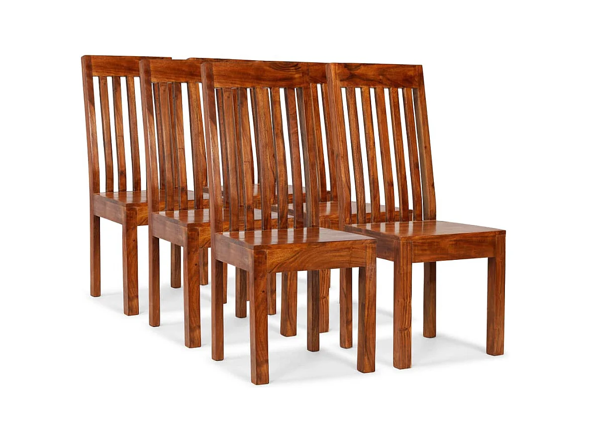 Eetkamerstoelen 6 st massief hout modern