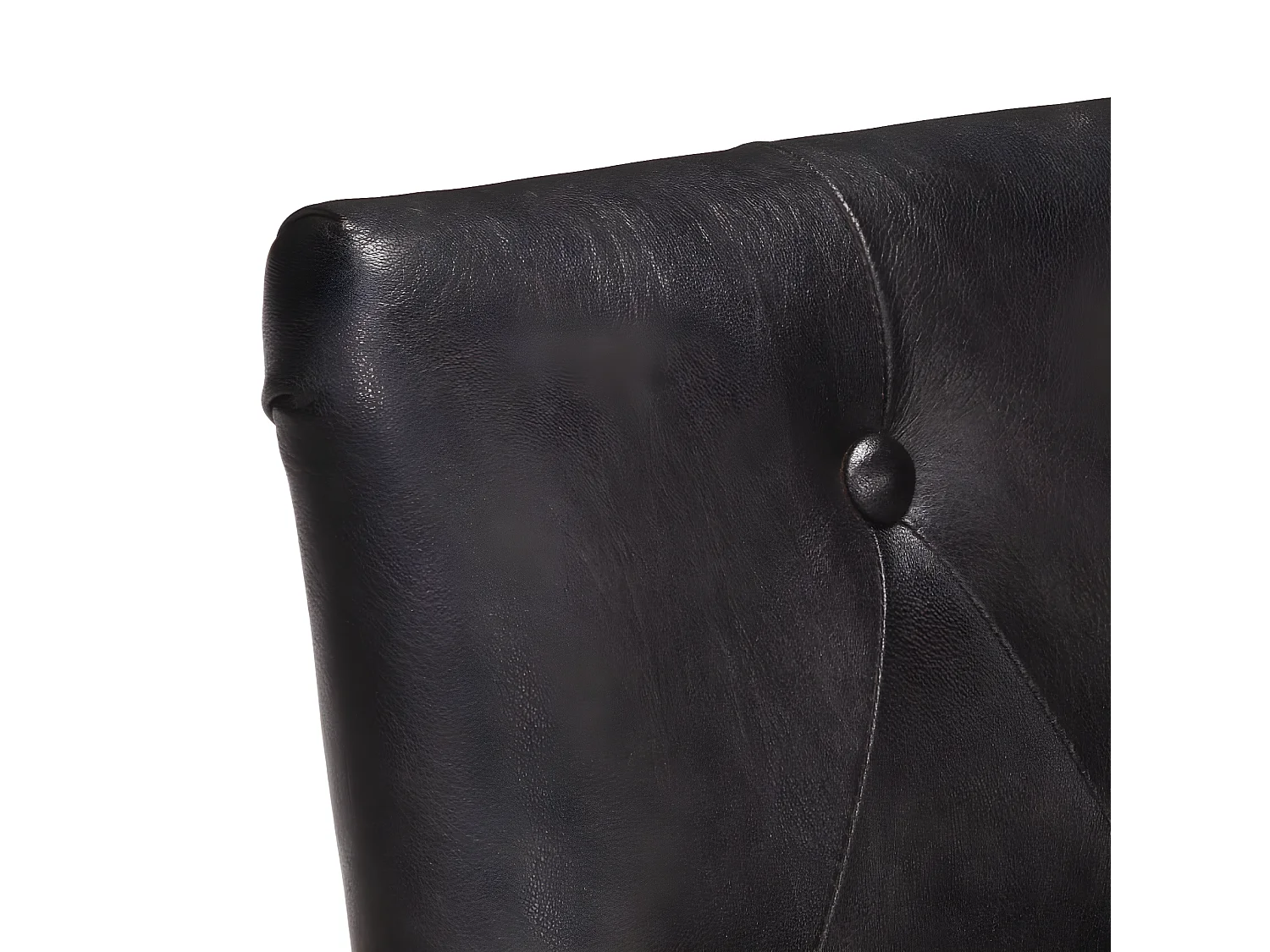 Chaises à manger lot de 2 noir cuir de chèvre véritable