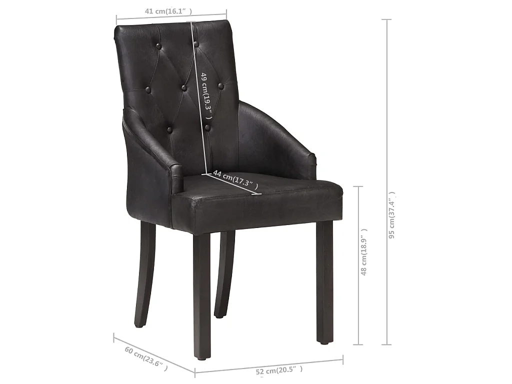 Eetkamerstoelen 4 st echt geitenleer zwart