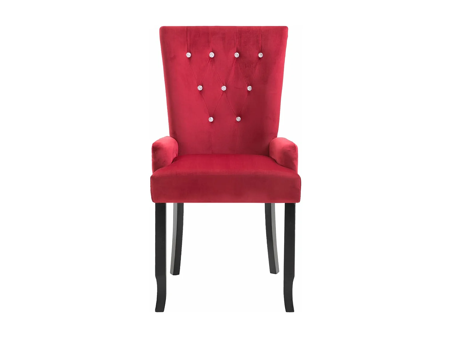 Esszimmerstuhl mit Armlehnen 4 Stk. Rot Samt