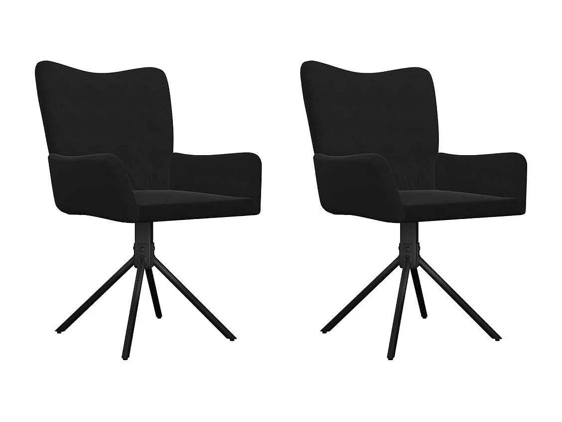 Cadeiras de jantar giratórias 2 pcs veludo preto