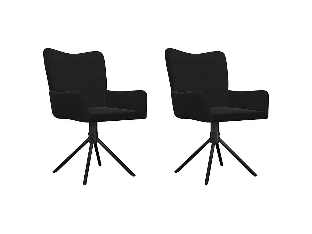 Eetkamerstoelen draaibaar 2 st fluweel zwart
