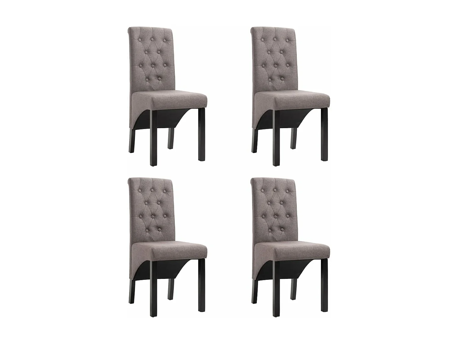 Sedie da Pranzo 4 pz Tortora in Tessuto