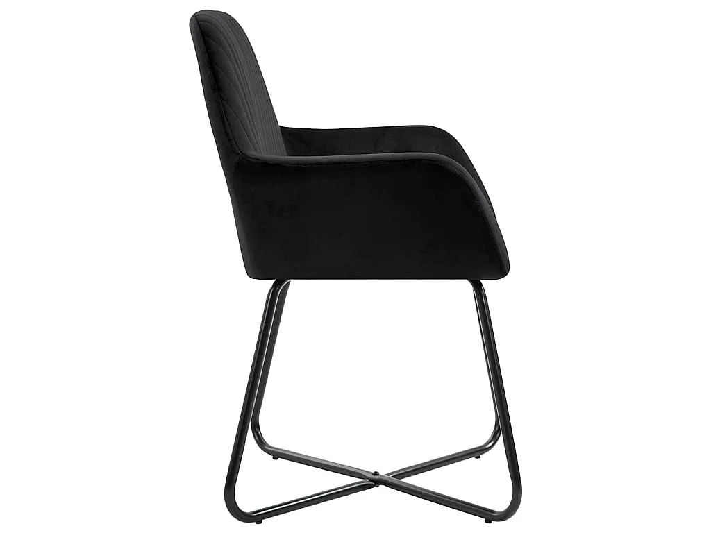 Esszimmerstühle 6 Stk. Schwarz Samt