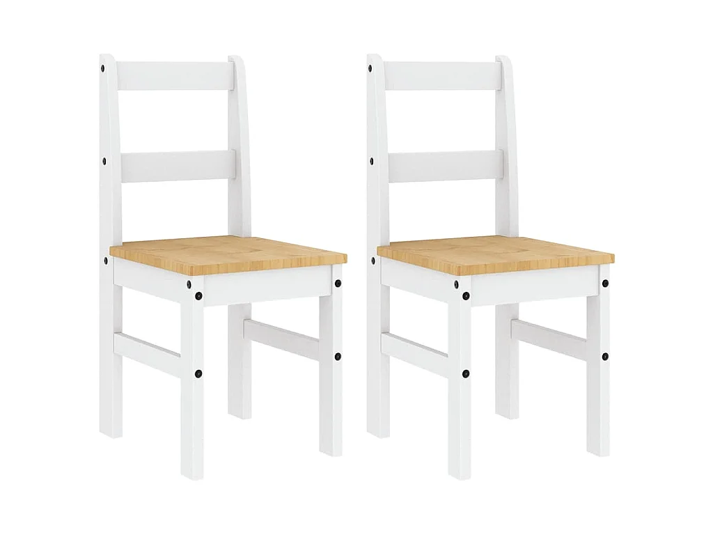 Eetkamerstoelen 2 st PANAMA 40x46x90 cm grenenhout wit