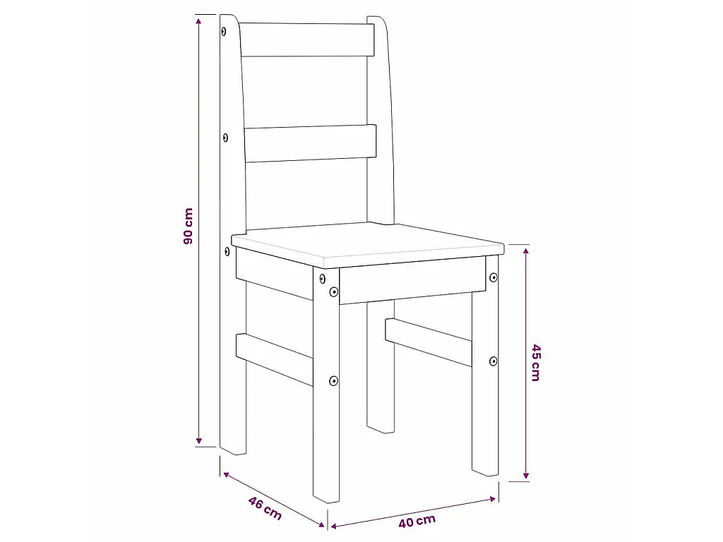 Eetkamerstoelen 2 st PANAMA 40x46x90 cm grenenhout wit