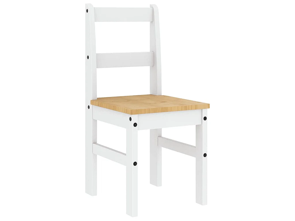 Eetkamerstoelen 2 st PANAMA 40x46x90 cm grenenhout wit
