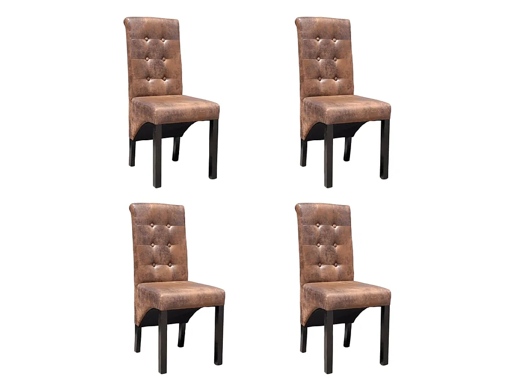 Eetkamerstoelen 4 st kunstleer bruin