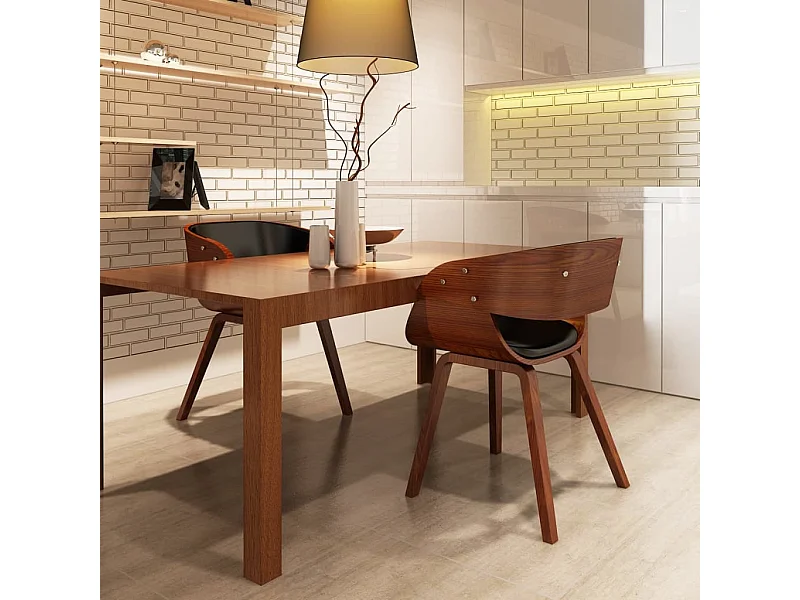 Esszimmerstühle 2 Stk. Braun Bugholz und Kunstleder