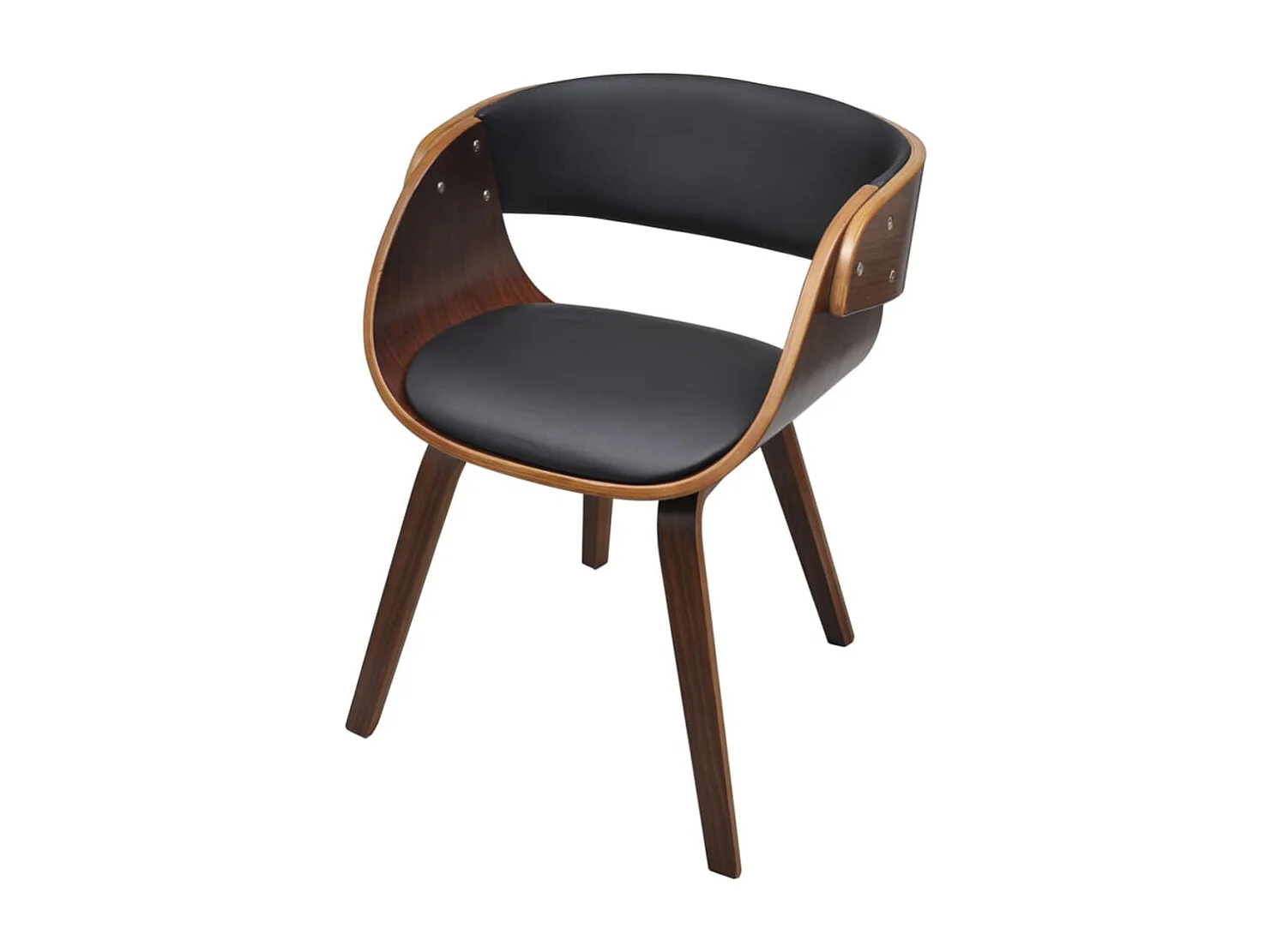 Eetkamerstoelen 2 st gebogen hout en kunstleer bruin