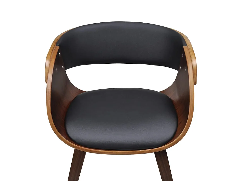 Eetkamerstoelen 2 st gebogen hout en kunstleer bruin