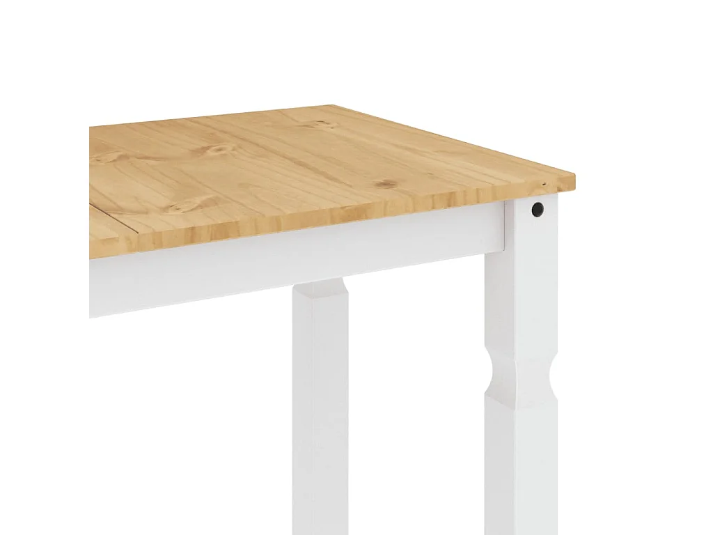 Table à manger Corona blanc 180x90x75 cm bois massif de pin