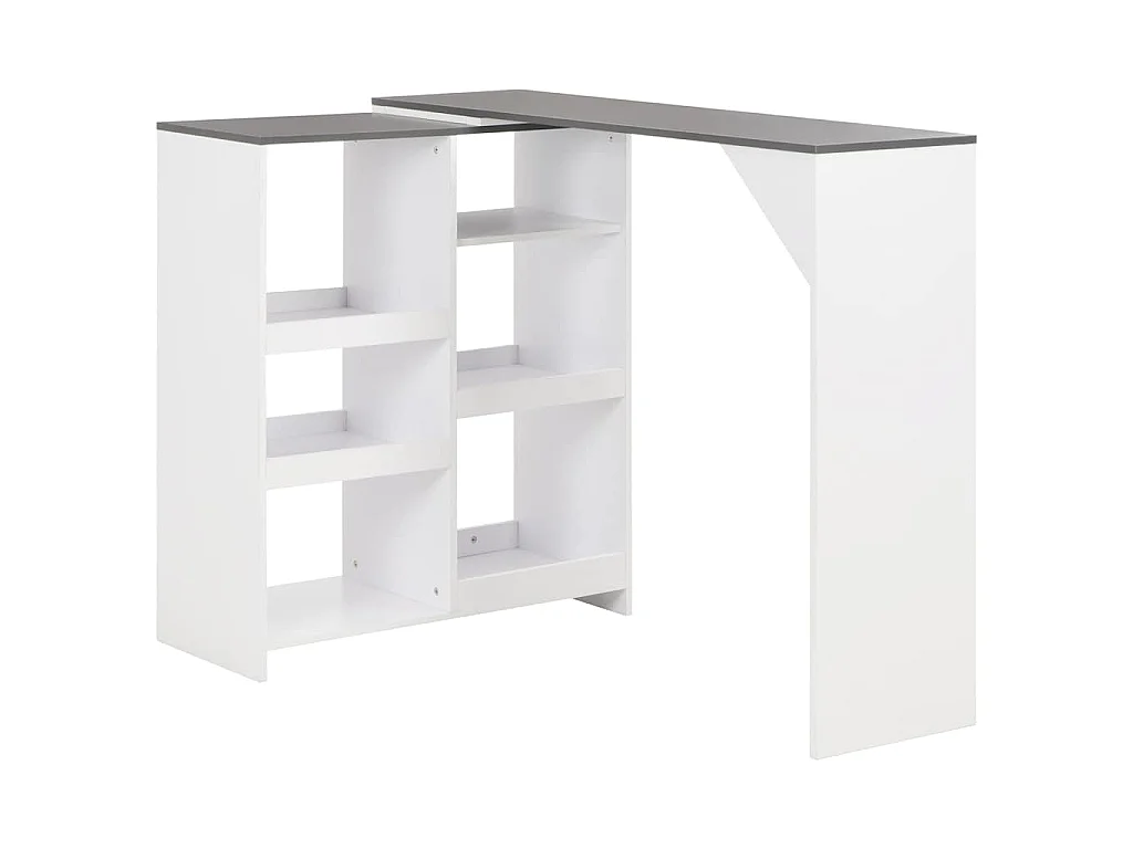 Bartisch mit Beweglichem Regal Weiß 138x39x110 cm