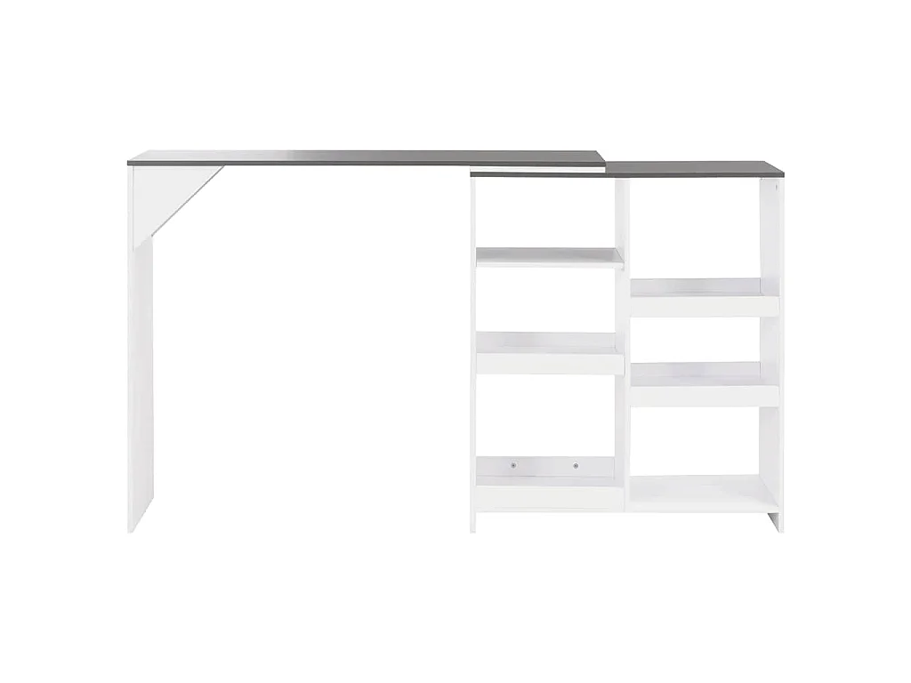 Bartisch mit Beweglichem Regal Weiß 138x39x110 cm