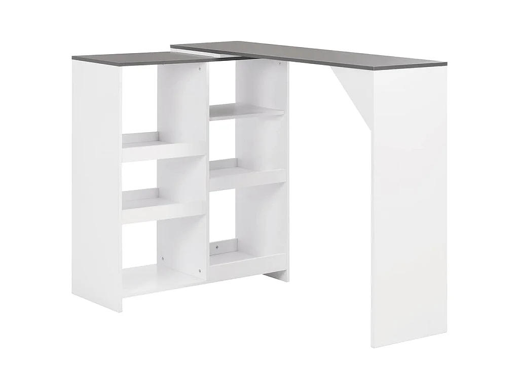 Bartisch mit Beweglichem Regal Weiß 138x39x110 cm