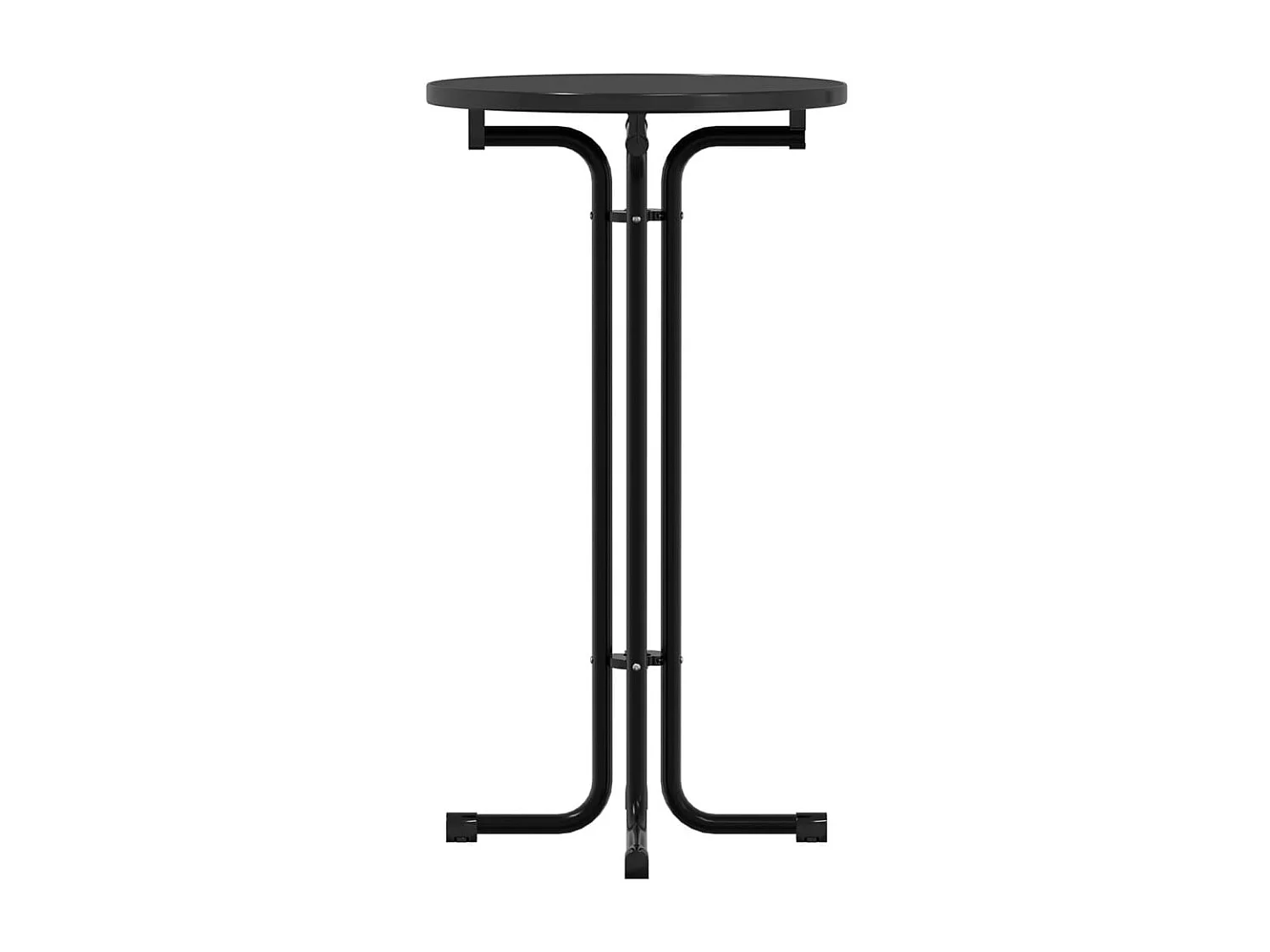 Table à manger noir Ø60x110 cm bois d'ingénierie et acier