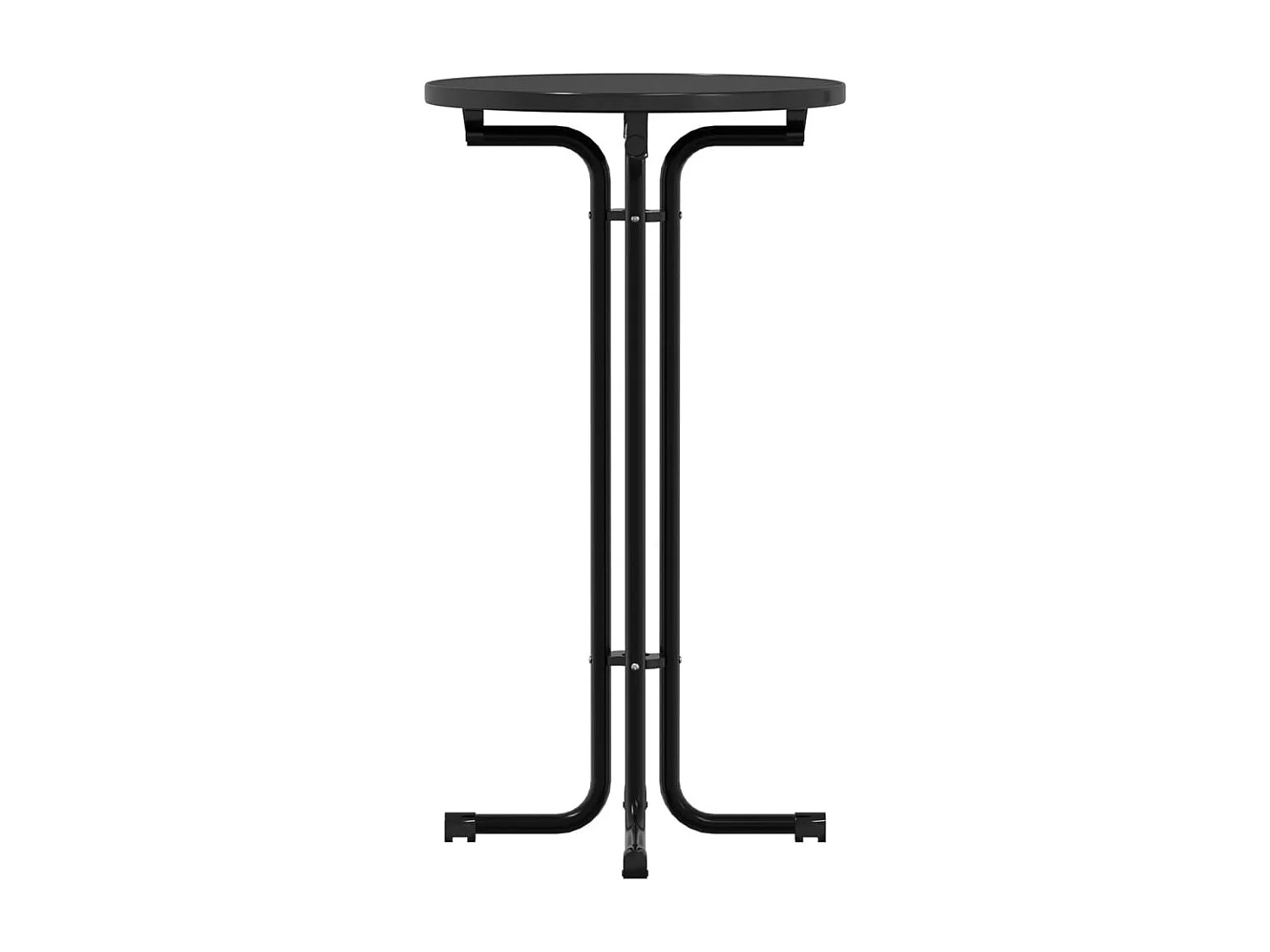 Table à manger noir Ø60x110 cm bois d'ingénierie et acier