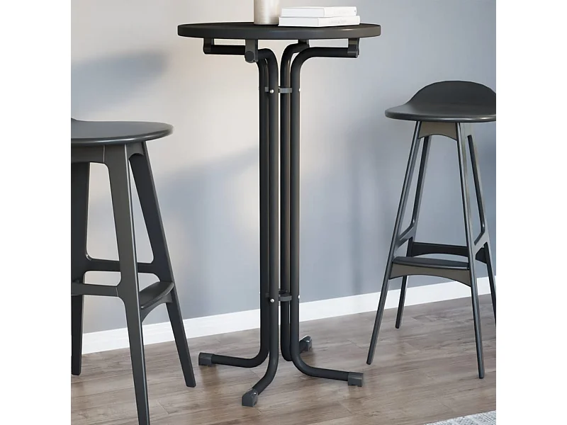 Mesa de jantar Ø60x110 cm derivados de madeira e aço preto