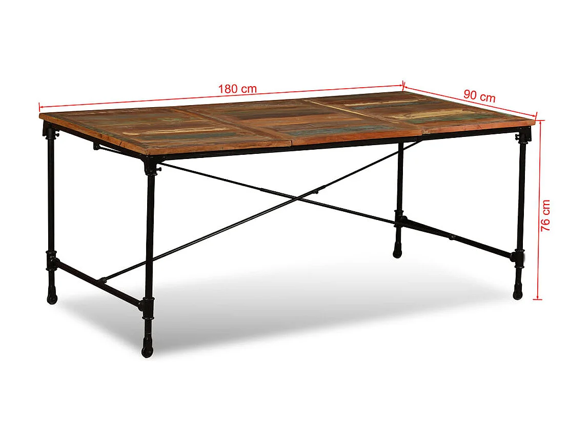 Table à manger Bois de récupération massif 180 cm