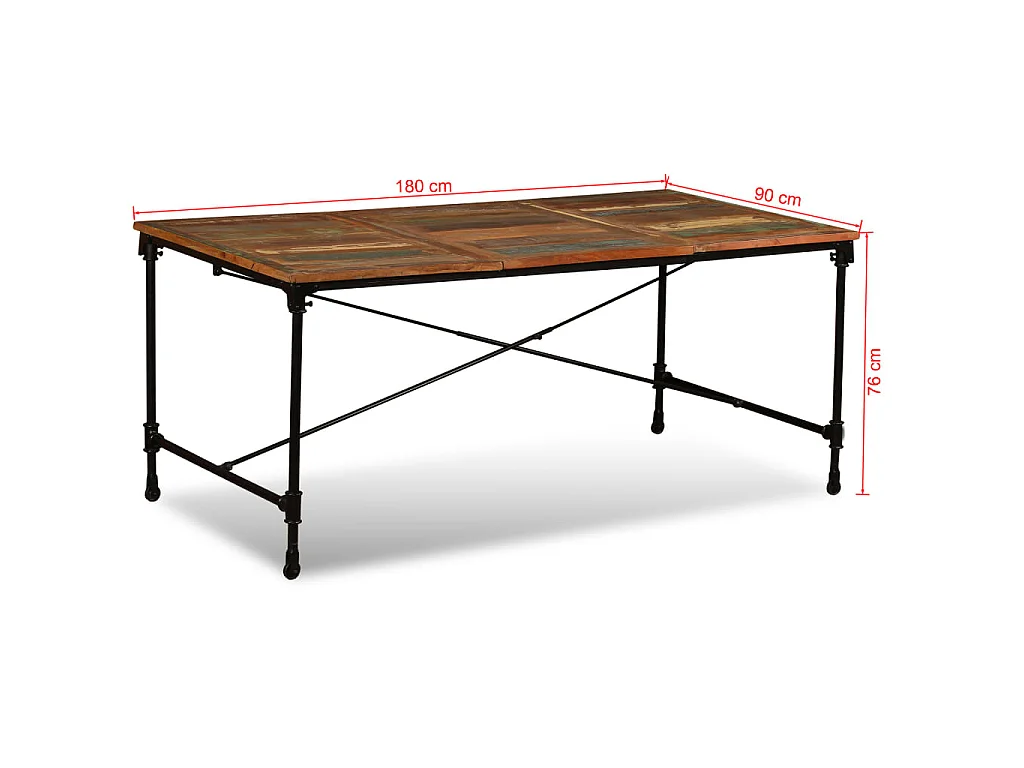 Table à manger Bois de récupération massif 180 cm