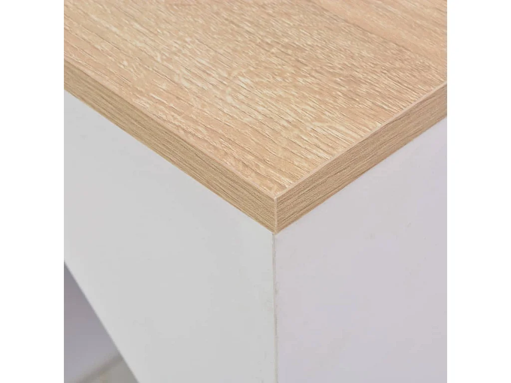 Table de bar avec armoire Blanc 115x59x200 cm