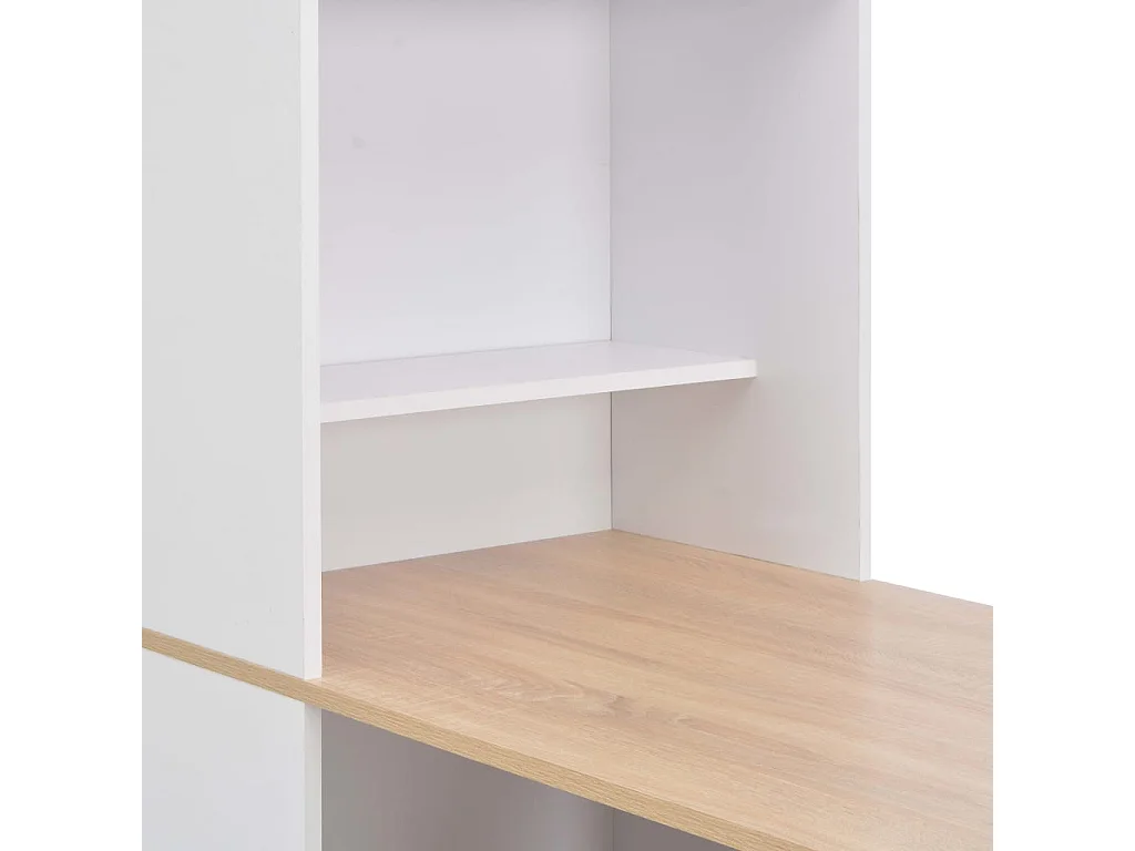 Table de bar avec armoire Blanc 115x59x200 cm