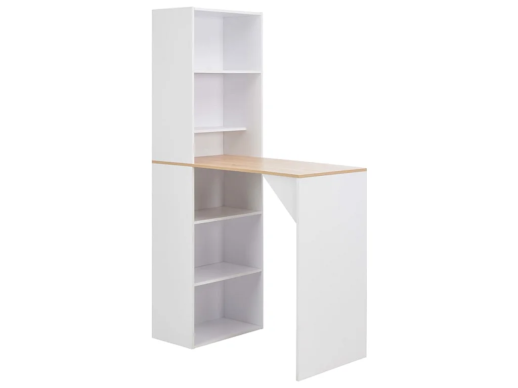 Tavolo da Bar con Mobiletto Bianco 115x59x200 cm
