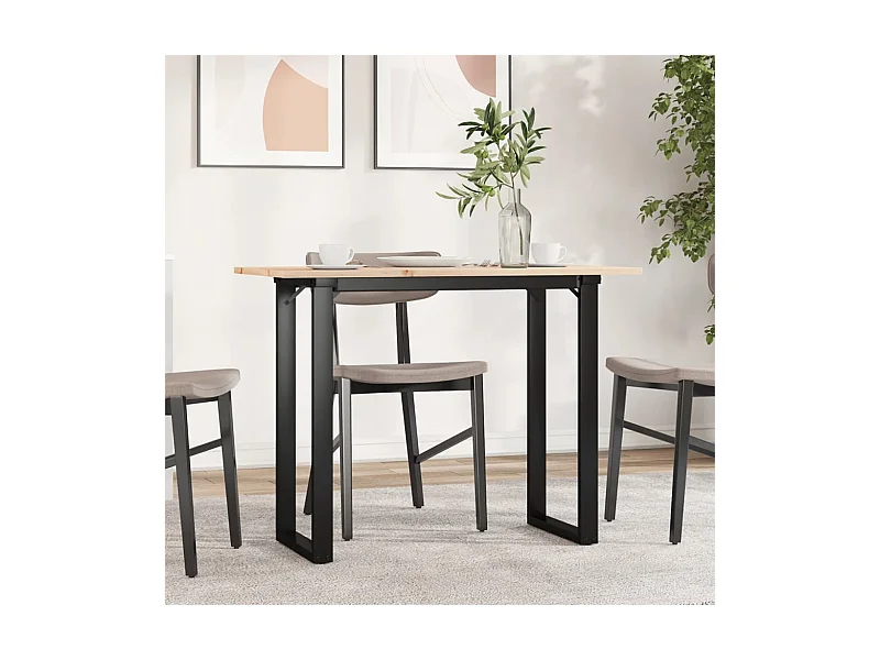 Esstisch O-Gestell 100x50x75 cm Massivholz Kiefer und Stahl