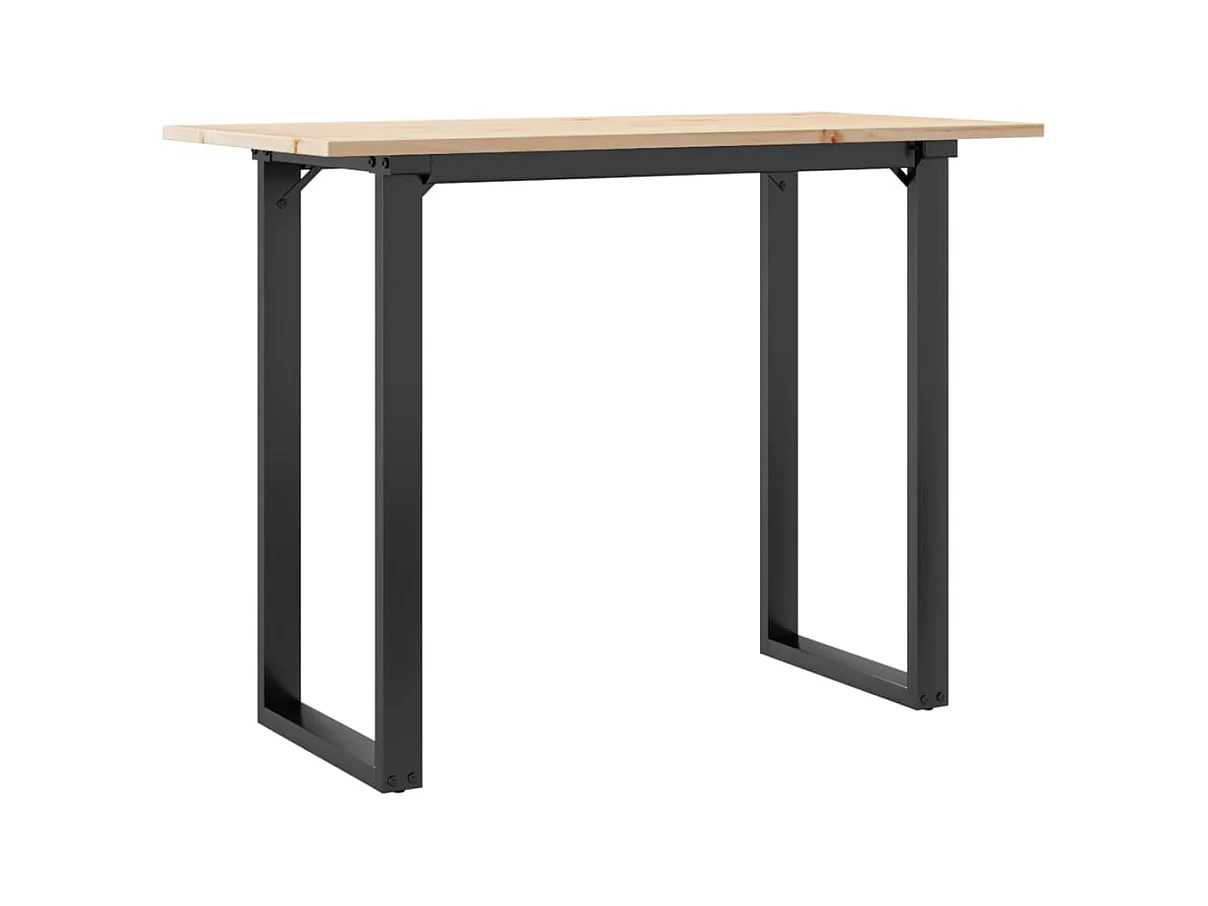 Table à manger cadre en O 100x50x75 cm bois de pin massif acier