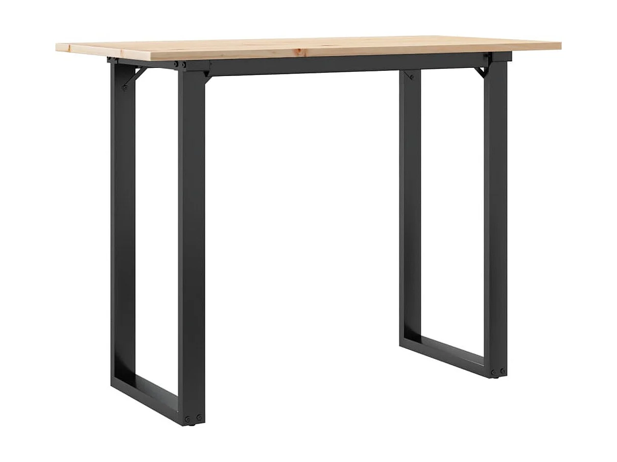 Table à manger cadre en O 100x50x75 cm bois de pin massif acier