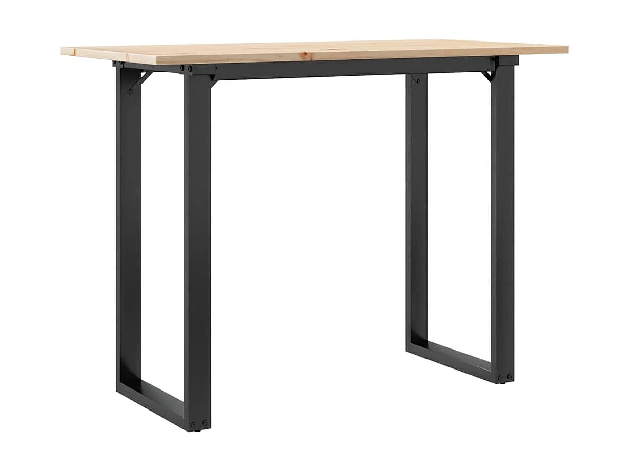 Table à manger cadre en O 100x50x75 cm bois de pin massif acier